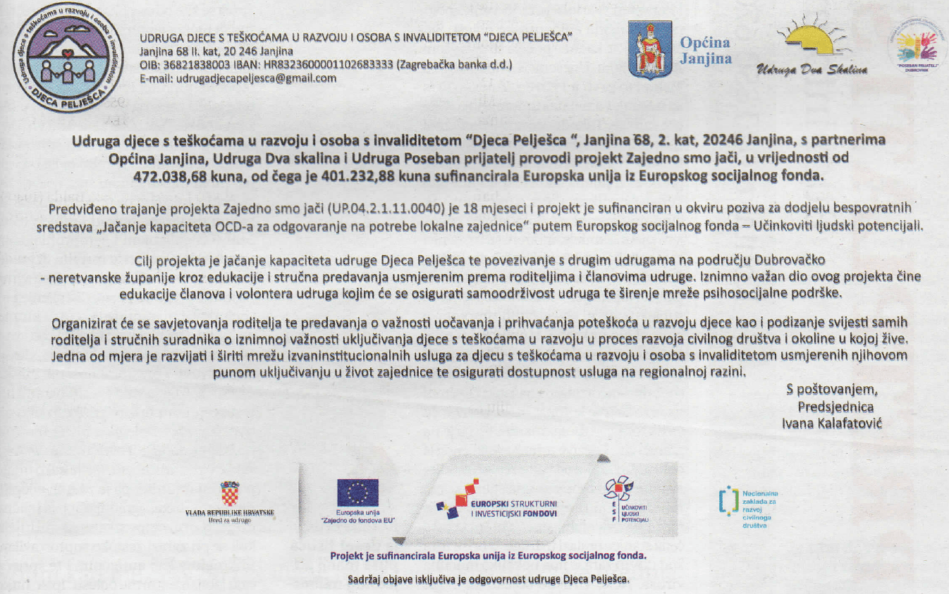 Provođenje projekta „Zajedno smo jači“ — slika 1
